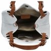 Stylowa Torebka Skórzana Shopper Bag Biała/Ruda